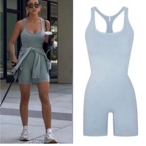 Skims blue Outdoor Mid Thigh Onesie romper Denim Pacific nwt